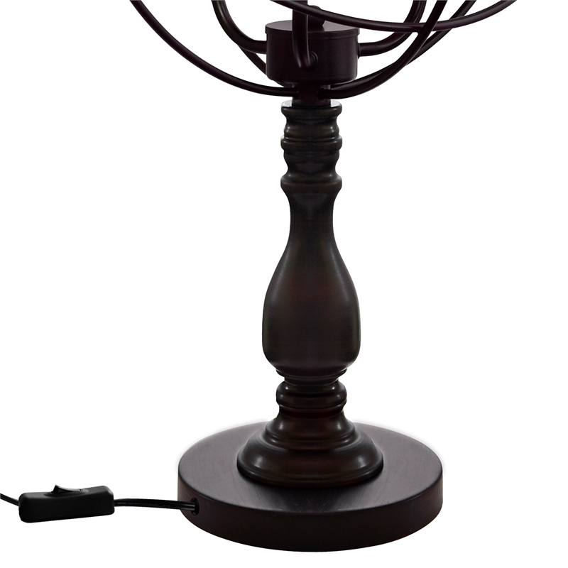 CWI Lighting Arza 3 Light Farmhouse Metal Table Lamp in Brown