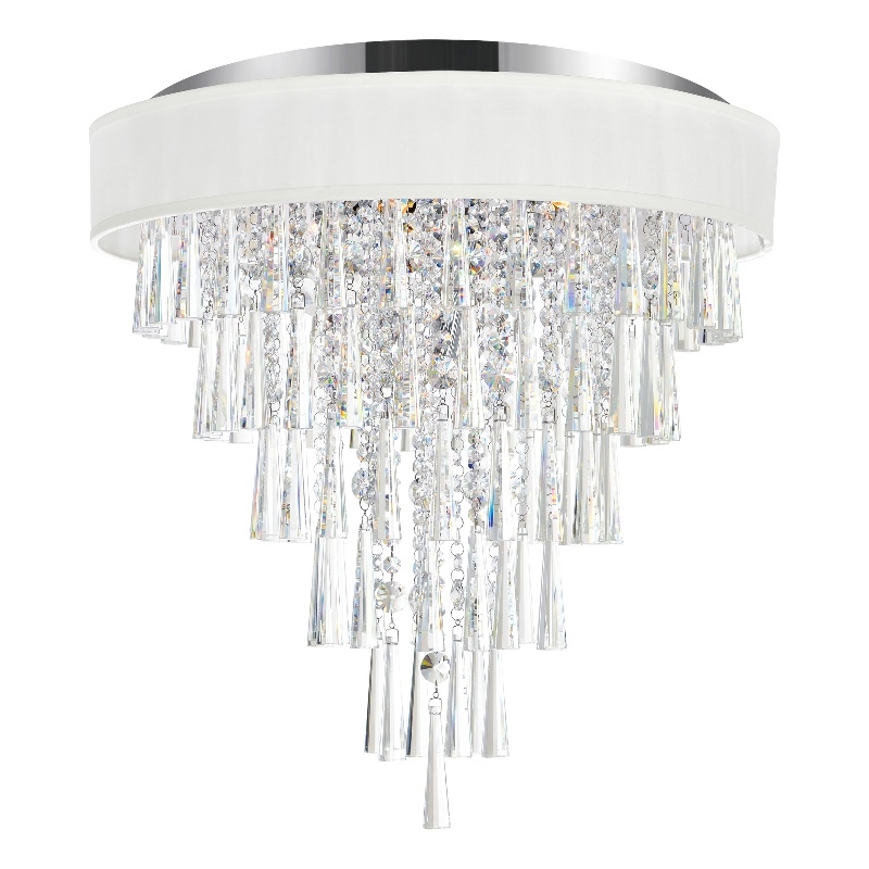 CWI Lighting Franca 8 Light Metal Flush Mount Light in Chrome
