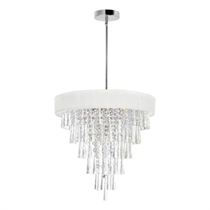 CWI Lighting Franca 8 Light Drum Shade Metal Chandelier in Chrome