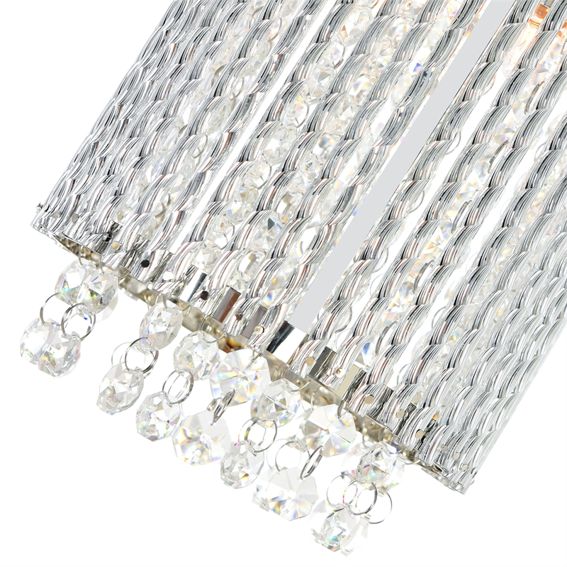 CWI Lighting Claire 2 Light Drum Shade Metal Mini Pendant in Chrome