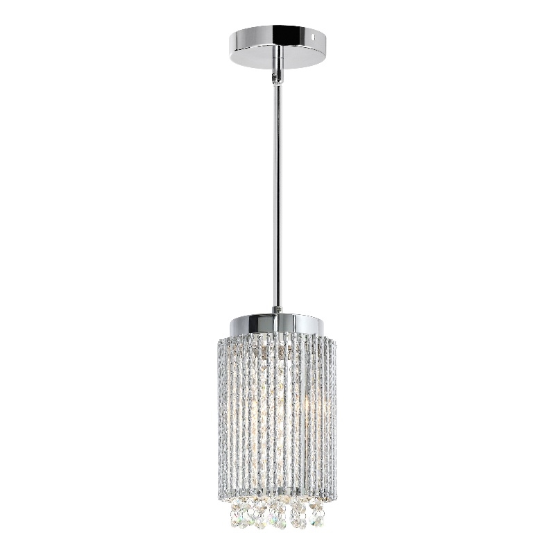 CWI Lighting Claire 2 Light Drum Shade Metal Mini Pendant in Chrome