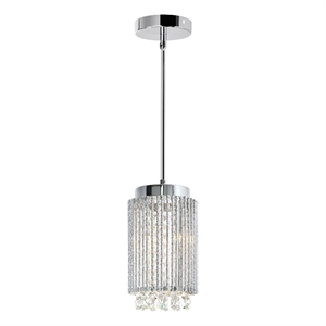 CWI Lighting Claire 2 Light Drum Shade Metal Mini Pendant in Chrome