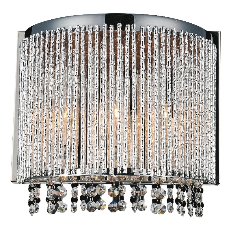 CWI Lighting Claire 3 Light Transitional Metal Wall Sconce in Chrome