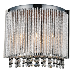 CWI Lighting Claire 3 Light Transitional Metal Wall Sconce in Chrome