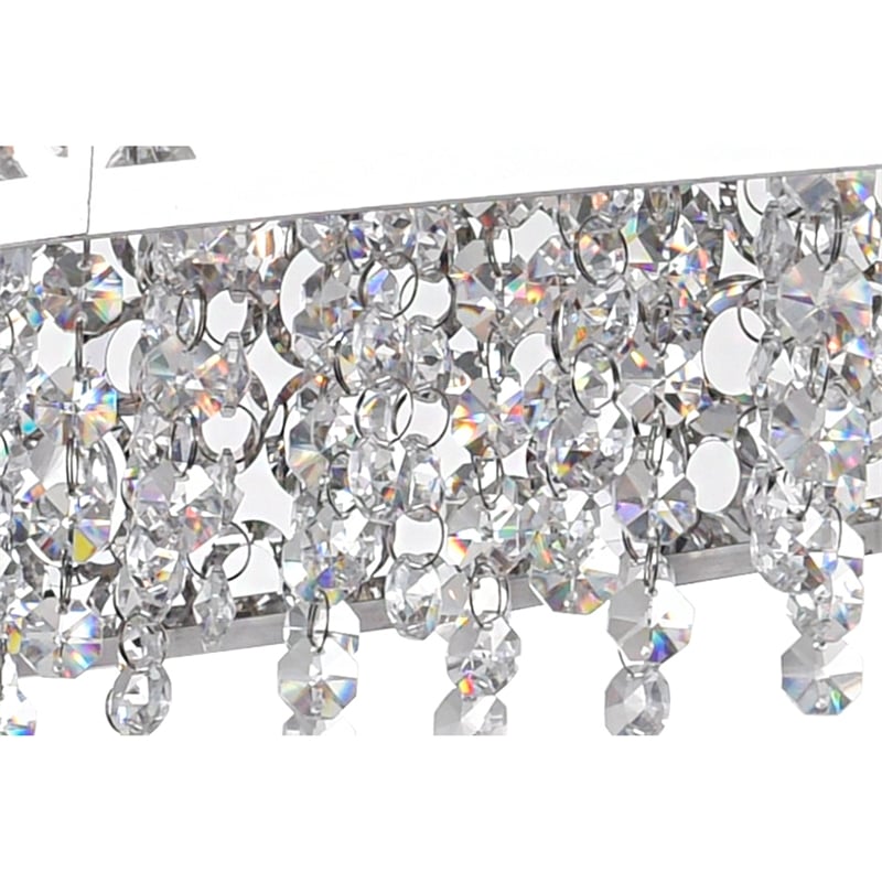 CWI Lighting Bubbles 16 Light Drum Shade Metal Chandelier in Chrome