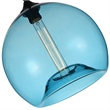 CWI Lighting Glass 1 Light Contemporary Metal Mini Pendant in Black/Blue