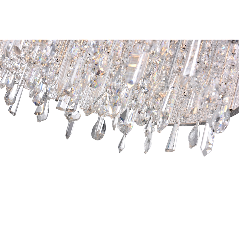 CWI Lighting Benson 14 Light Drum Shade Metal Flush Mount Light in Chrome
