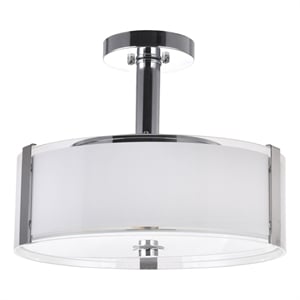 CWI Lighting Lucie 3 Light Metal Chandelier with Drum Shade in Chrome