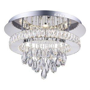 CWI Lighting Veil Transitional Metal LED Flush Mount Light in Chrome
