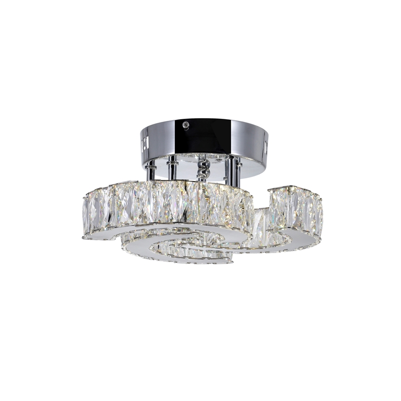 CWI Lighting Vienna Modern Metal LED Flush Mount Light in Chrome