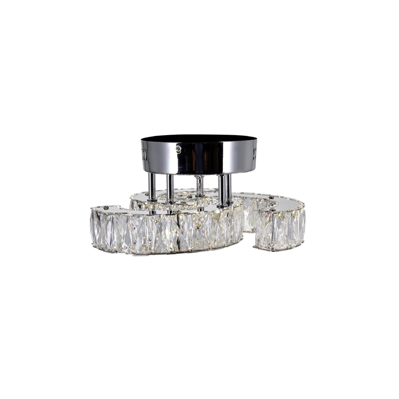 CWI Lighting Vienna Modern Metal LED Flush Mount Light in Chrome