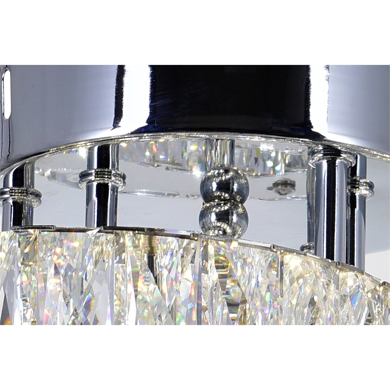CWI Lighting Vienna Modern Metal LED Flush Mount Light in Chrome