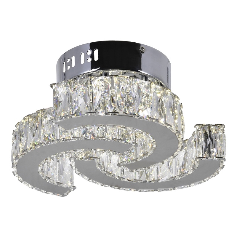 CWI Lighting Vienna Modern Metal LED Flush Mount Light in Chrome