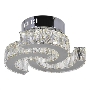 CWI Lighting Vienna Modern Metal LED Flush Mount Light in Chrome