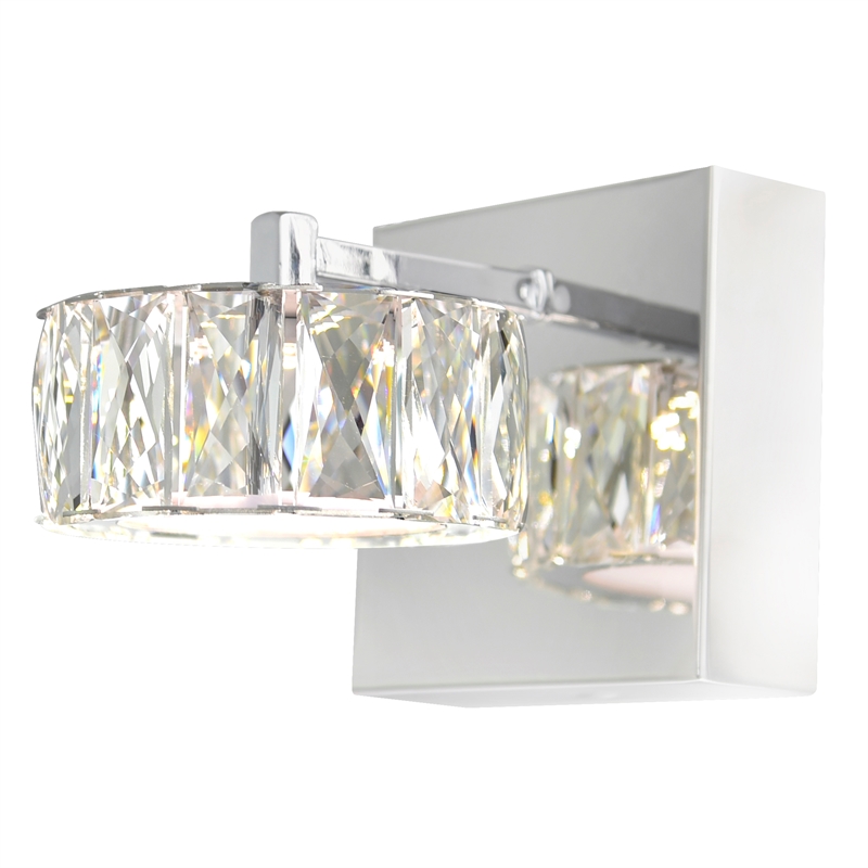 CWI Lighting Milan Transitional Metal LED Bathroom Sconce in Chrome