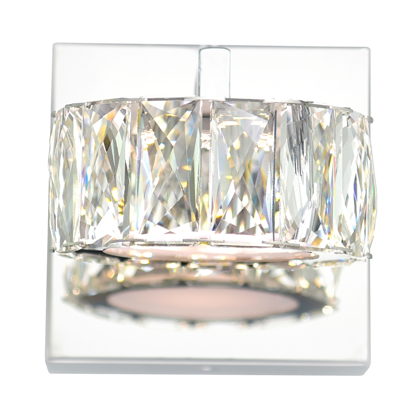 CWI Lighting Milan Transitional Metal LED Bathroom Sconce in Chrome