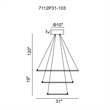 CWI Lighting Chalice 3Contemporary Metal LED Chandelier in White