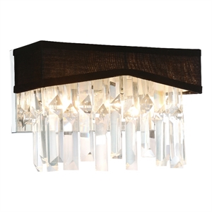 CWI Lighting Havely 2 Light Transitional Metal Wall Sconce in Chrome/Black