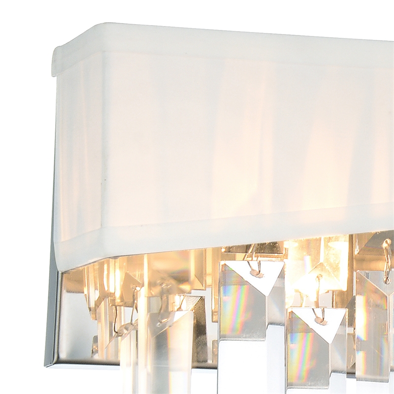 CWI Lighting Havely 2 Light Transitional Metal Wall Sconce in Chrome/White