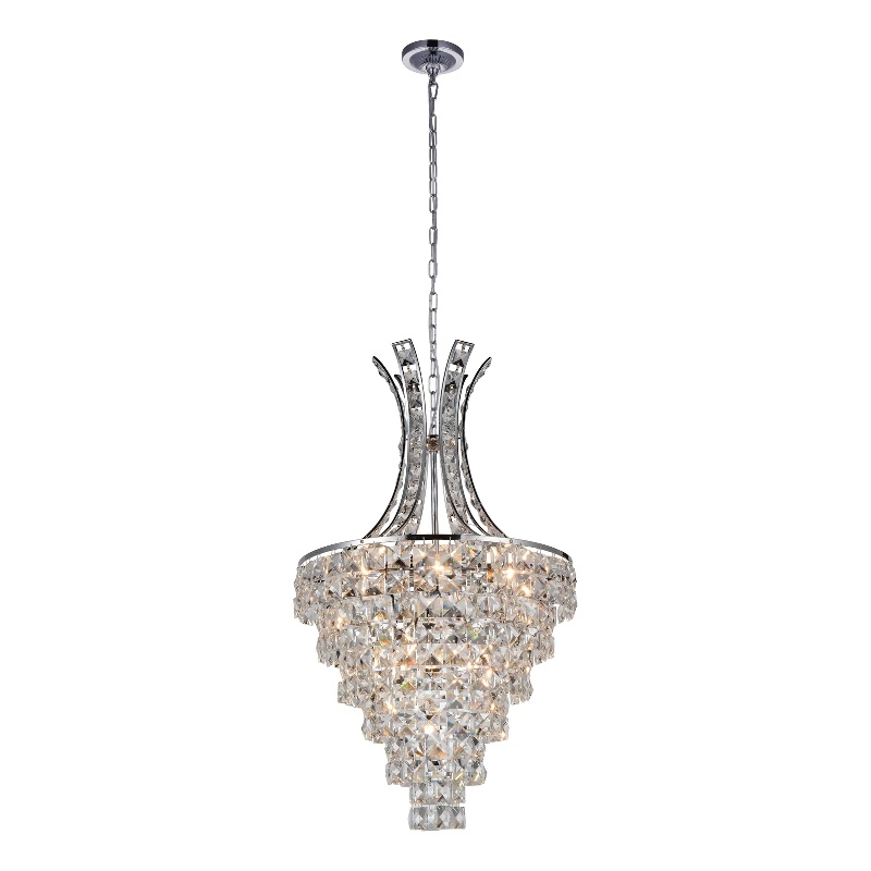 CWI Lighting Chique 9 Light Traditional Metal Chandelier in Chrome