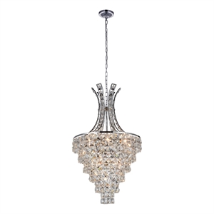 CWI Lighting Chique 9 Light Traditional Metal Chandelier in Chrome