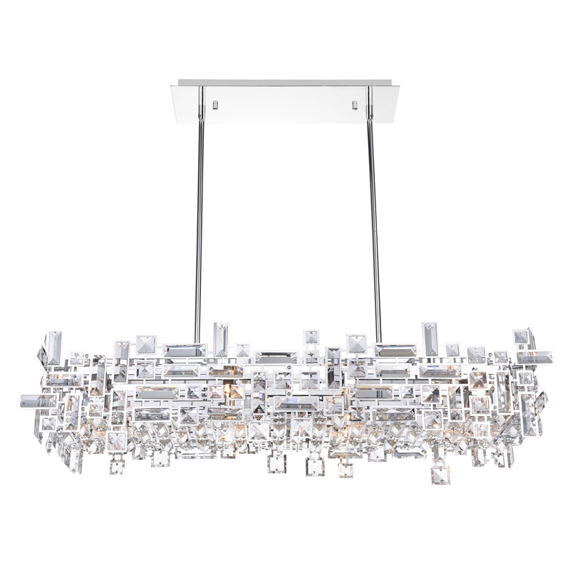 CWI Lighting Arley 12 Light Transitional Metal Island Chandelier in Chrome