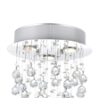 CWI Lighting Rain Drop 3 Light Metal Flush Mount Light in Chrome