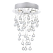 CWI Lighting Rain Drop 3 Light Metal Flush Mount Light in Chrome