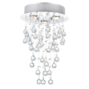 CWI Lighting Rain Drop 4 Light Metal Flush Mount Light in Chrome