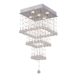 CWI Lighting Square 5 Light Transitional Metal Flush Mount Light in Chrome