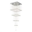 CWI Lighting Square 8 Light Transitional Metal Flush Mount Light in Chrome