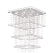 CWI Lighting Square16 Light Transitional Metal Flush Mount Light in Chrome