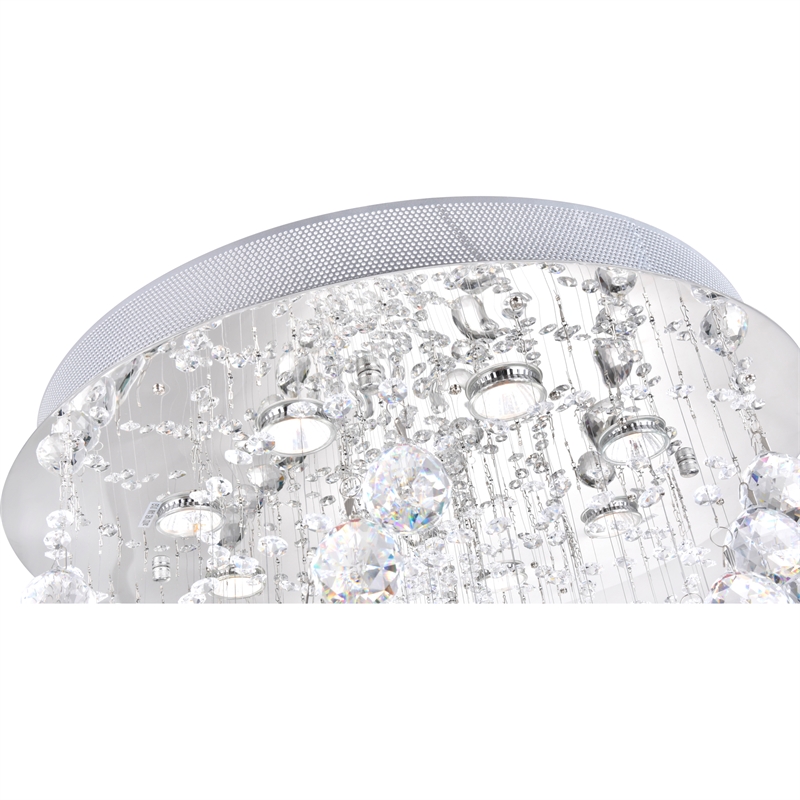 CWI Lighting Twister 8 Light Transitional Metal Flush Mount Light in Chrome