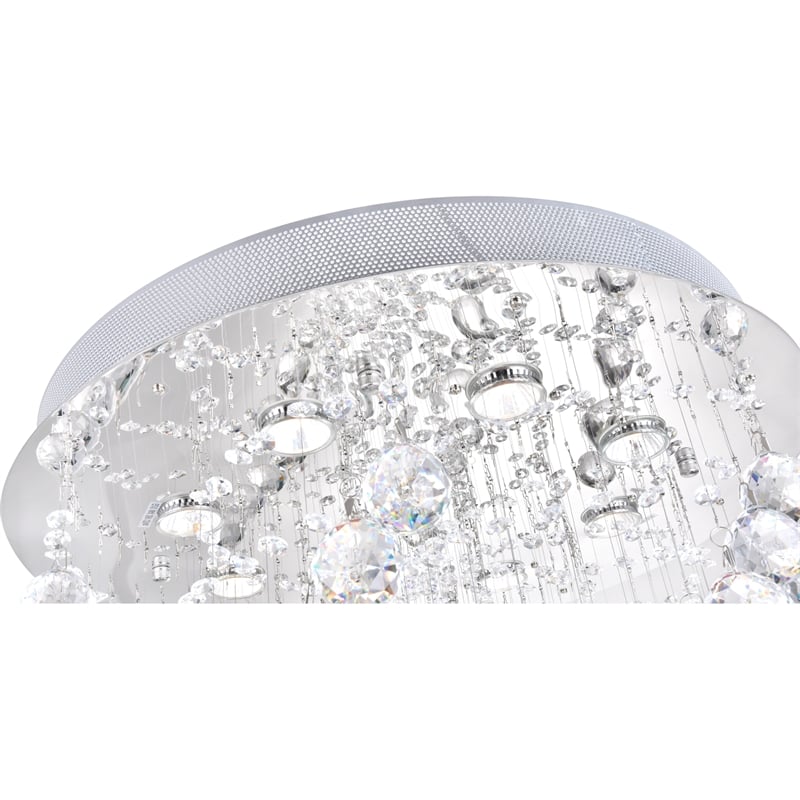 CWI Lighting Twister 8 Light Transitional Metal Flush Mount Light in Chrome