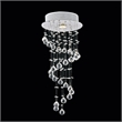 CWI Lighting Spiral 1 Light Transitional Metal Flush Mount Light in Chrome