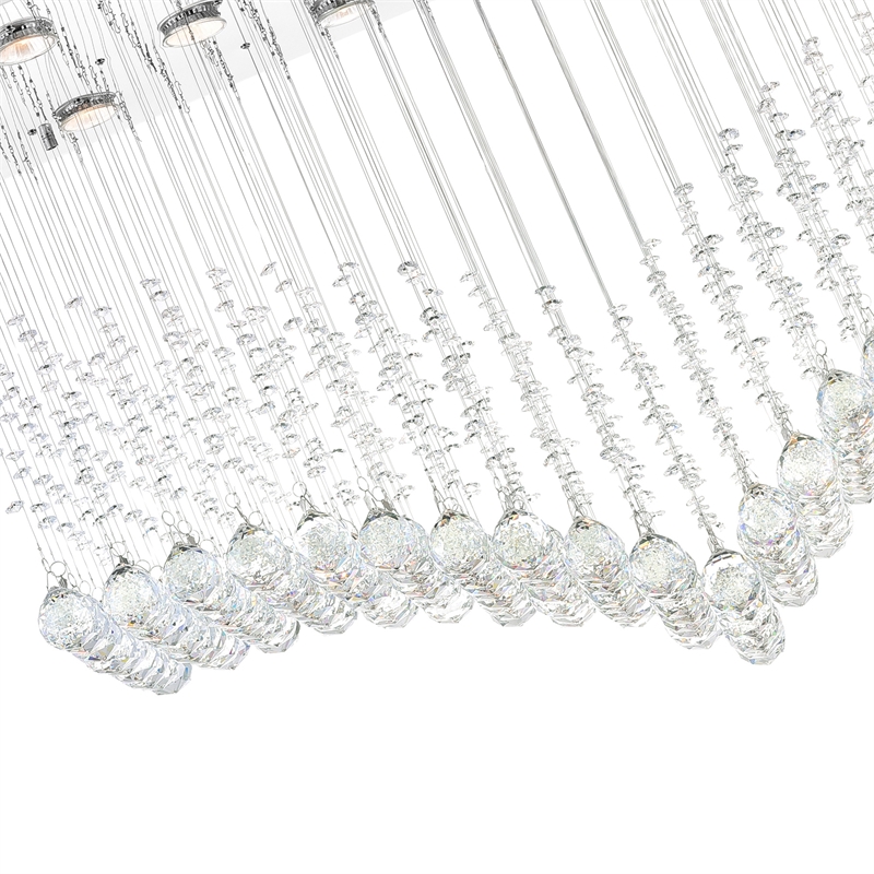 CWI Lighting Twinkle 11 Light Transitional Metal Flush Mount Light in Chrome
