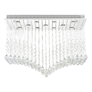 CWI Lighting Twinkle 11 Light Transitional Metal Flush Mount Light in Chrome