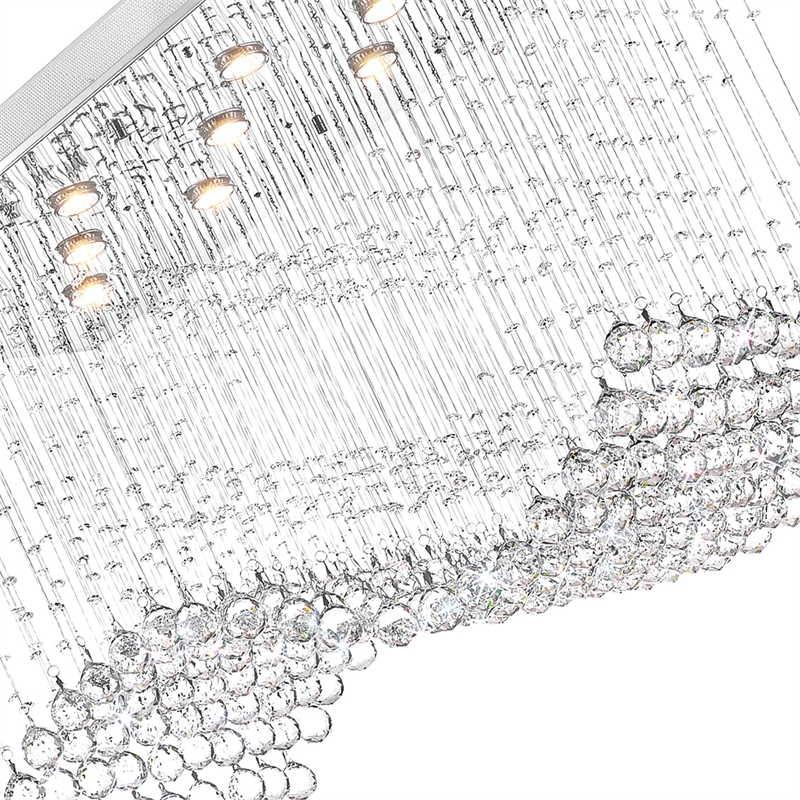 CWI Lighting Twinkle 11 Light Transitional Metal Flush Mount Light in Chrome