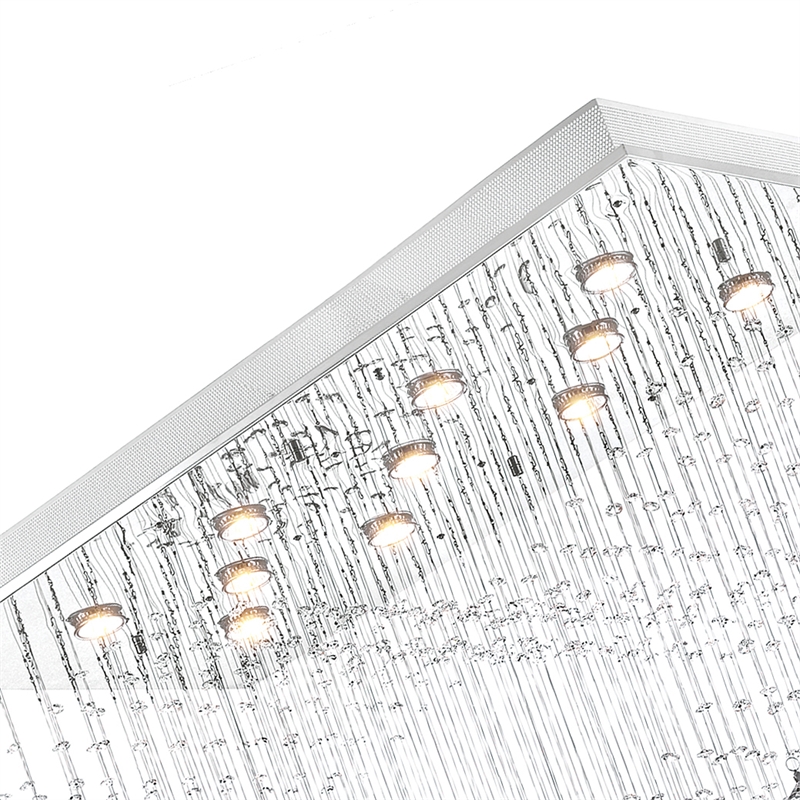 CWI Lighting Twinkle 11 Light Transitional Metal Flush Mount Light in Chrome