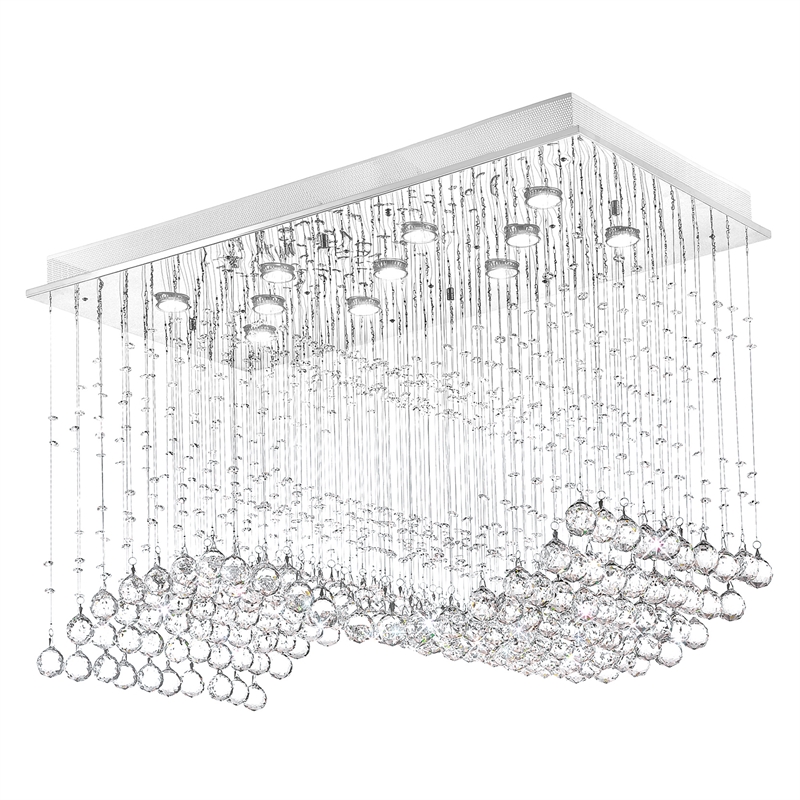 CWI Lighting Twinkle 11 Light Transitional Metal Flush Mount Light in Chrome