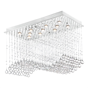 CWI Lighting Twinkle 11 Light Transitional Metal Flush Mount Light in Chrome
