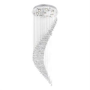 CWI Lighting Ribbon 8 Light Transitional Metal Flush Mount Light in Chrome
