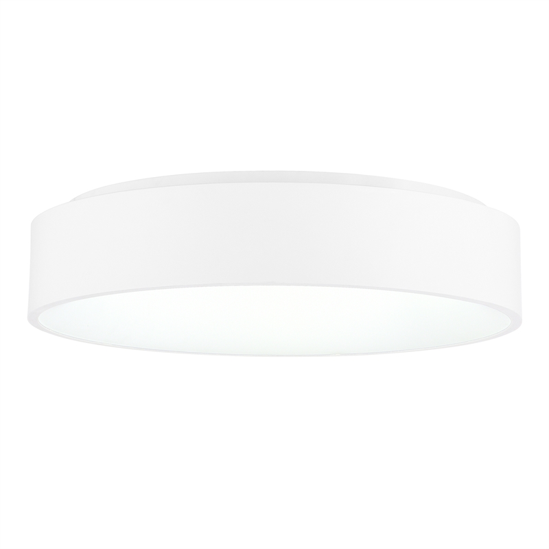 CWI Lighting Arenal Drum Shade Metal LED Flush Mount Light in White