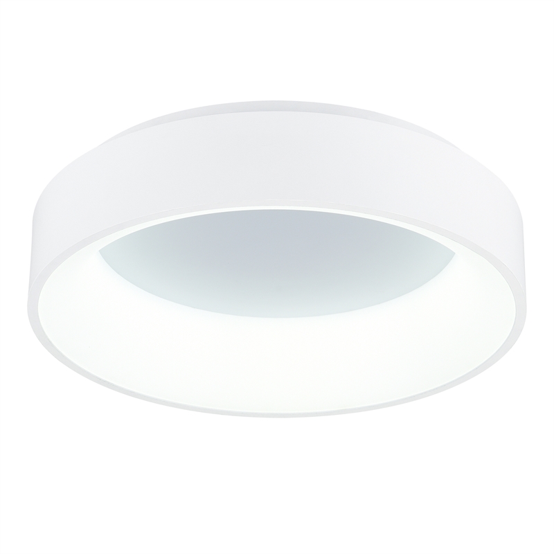 CWI Lighting Arenal Drum Shade Metal LED Flush Mount Light in White