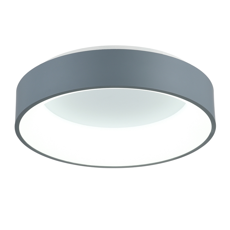CWI Lighting Arenal Drum Shade Metal LED Flush Mount Light in Gray/White