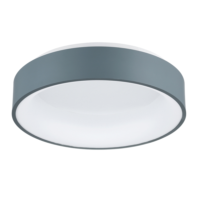 CWI Lighting Arenal Drum Shade Metal LED Flush Mount Light in Gray/White