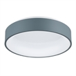 CWI Lighting Arenal Drum Shade Metal LED Flush Mount Light in Gray/White