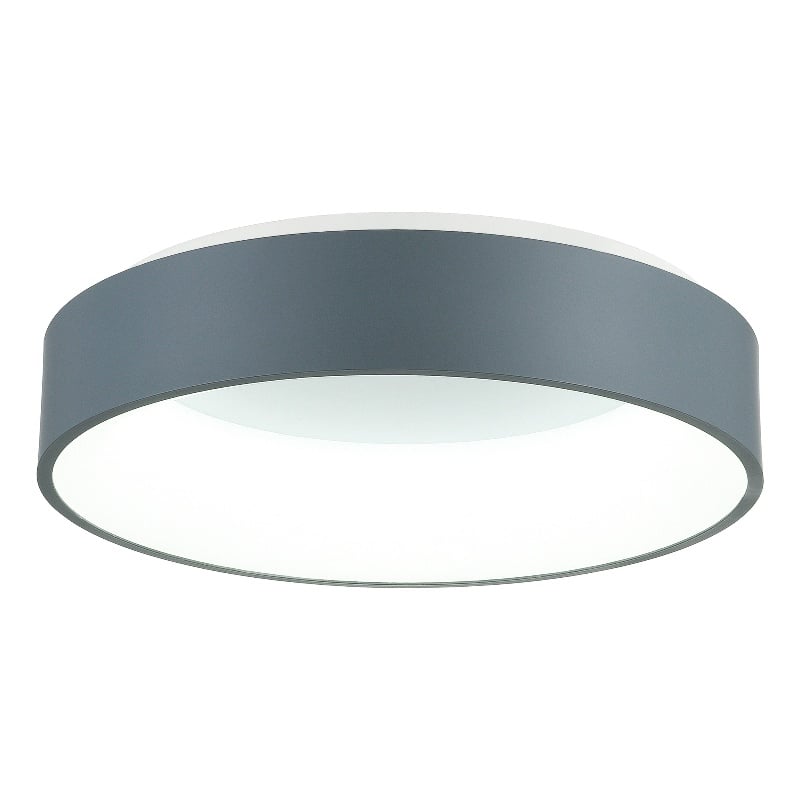 CWI Lighting Arenal Drum Shade Metal LED Flush Mount Light in Gray/White