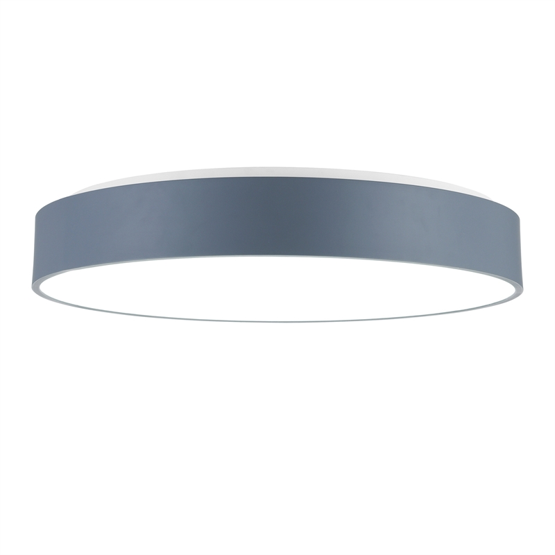CWI Lighting Arenal Drum Shade Metal LED Flush Mount Light in Gray/White