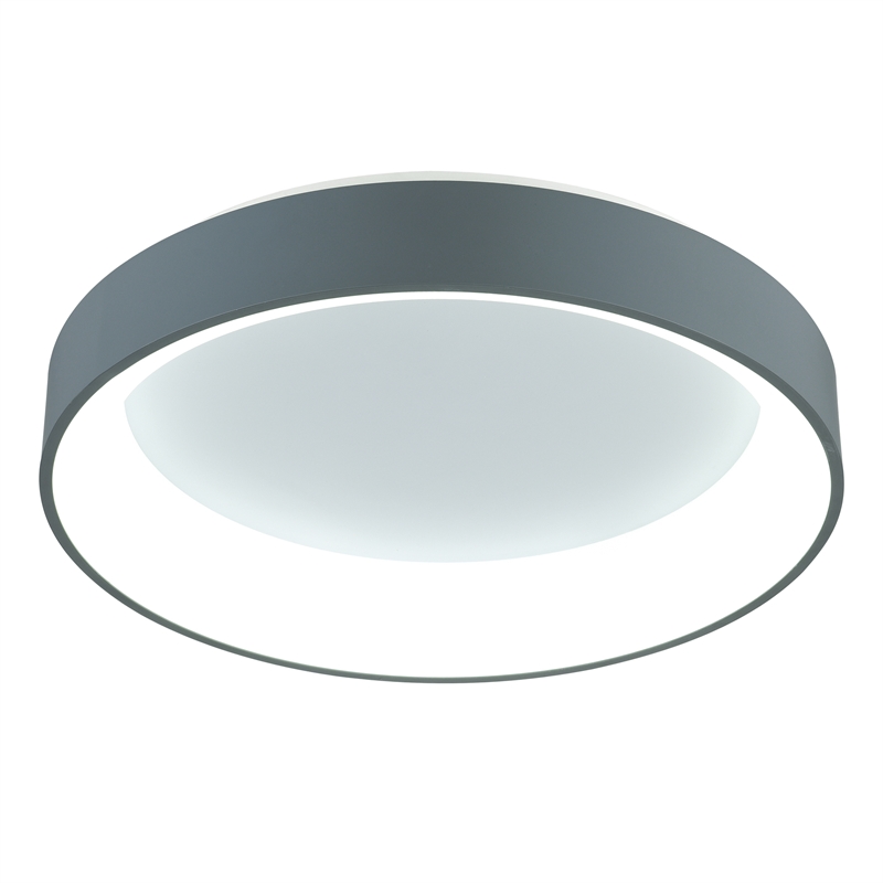 CWI Lighting Arenal Drum Shade Metal LED Flush Mount Light in Gray/White